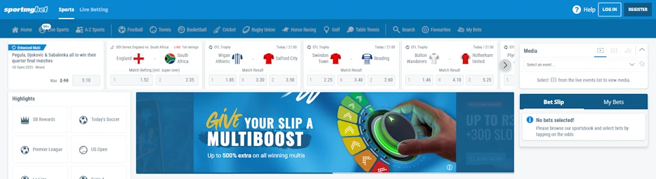 Sportingbet Website Screenshot